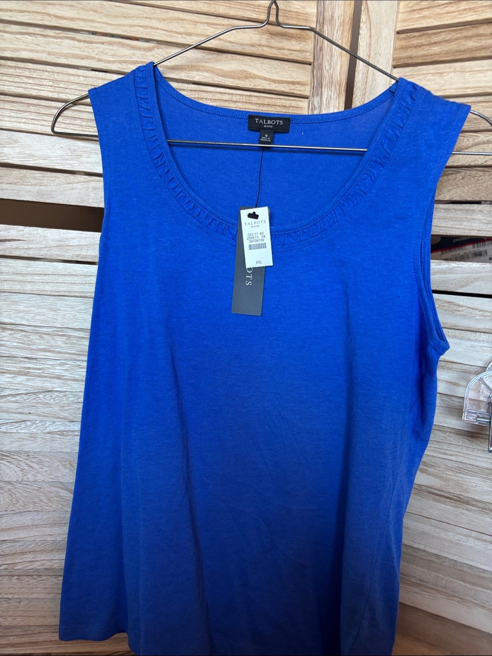 Talbots Royal Blue Scoop Neck Sleeveless Tank Top Petite Small NWT